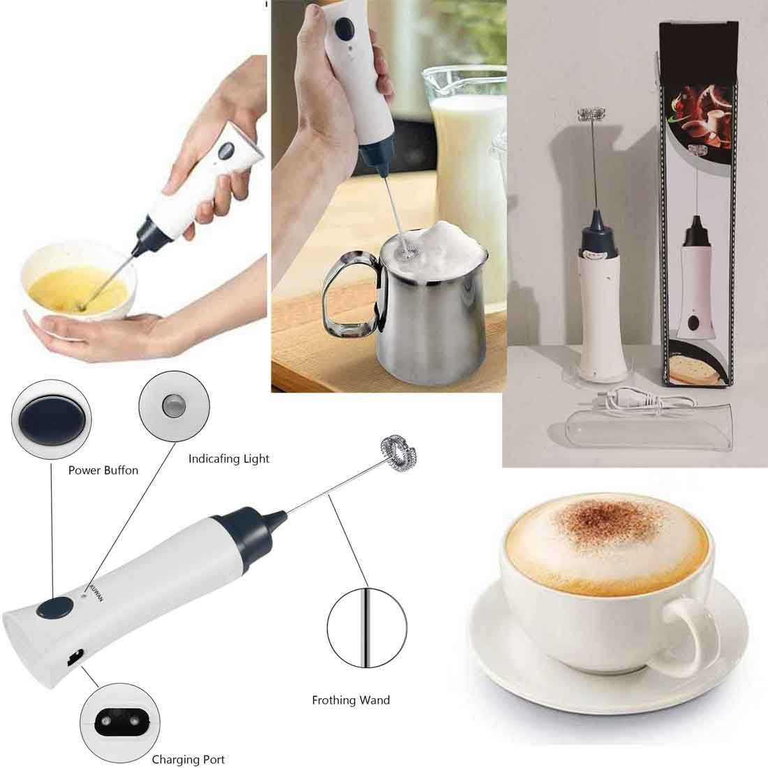 Electric Rechargeable Coffee Beater